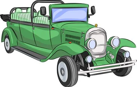 Vector retro car. 库存插图