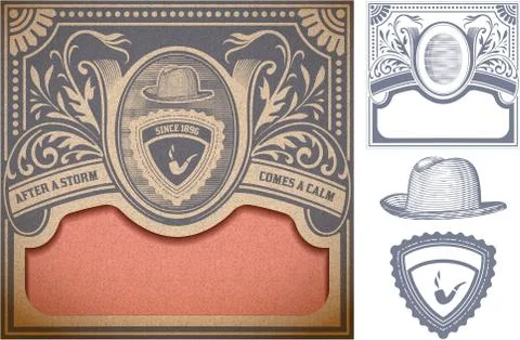 Vector. Retro card. Organized by layers Stock Illustration