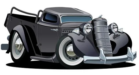 Vector Retro Cartoon Pickup Stock Illustration