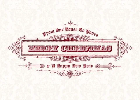 Vector retro christmas card template Illustrazione stock
