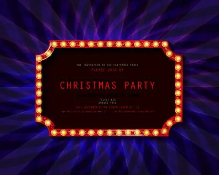 Vector retro Christmas light sign Stock Illustration
