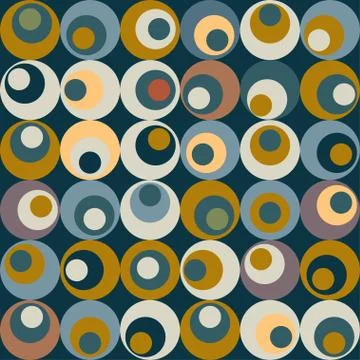 Vector retro circle seamles pattern Stock Illustration