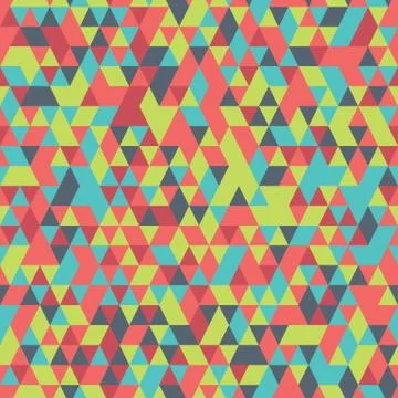 Vector retro colorful geometric triangle seamless pattern background. Stock Illustration