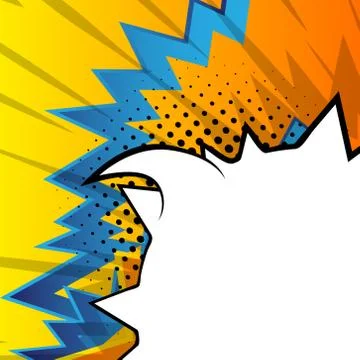 Vector retro comic book background with part of a big blank speech bubble, po 스톡 일러스트