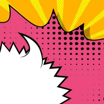 Vector retro comic book background with part of a big blank speech bubble, po 스톡 일러스트