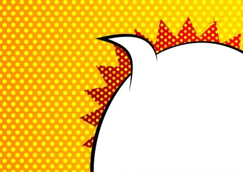 Vector retro comic book background with part of a big blank speech bubble, po 스톡 일러스트