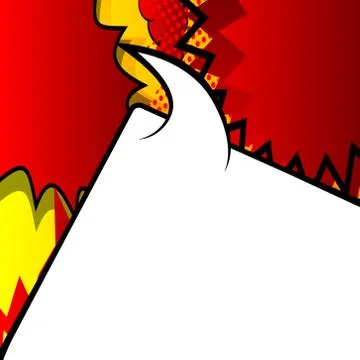 Vector retro comic book background with part of a big blank speech bubble, po Stock Illustration