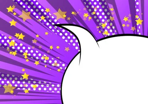 Vector retro comic book background with part of a big blank speech bubble, po 스톡 일러스트