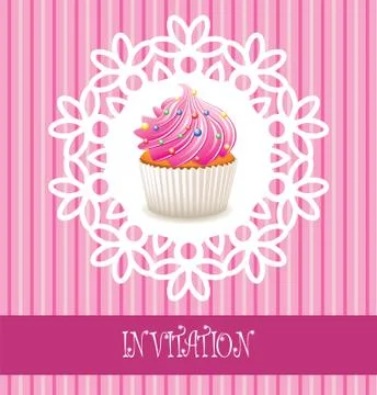 Vector retro cupcake card Stock Illustration