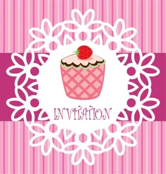 Vector retro cupcake card Stock Illustration