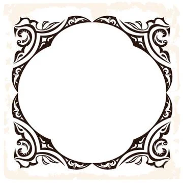 Vector retro frame. Decorative vintage background Stock Illustration