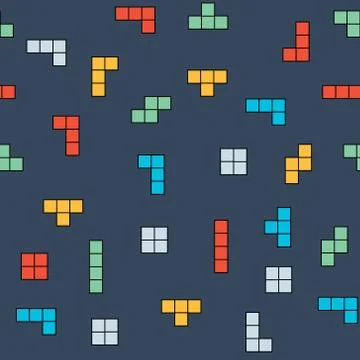 Vector retro game seamless pattern background. Video old computer game Stock Illustration