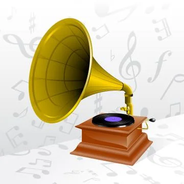 Vector retro gramophone Stock Illustration