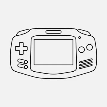 Vector retro Handheld game console Illustrazione stock
