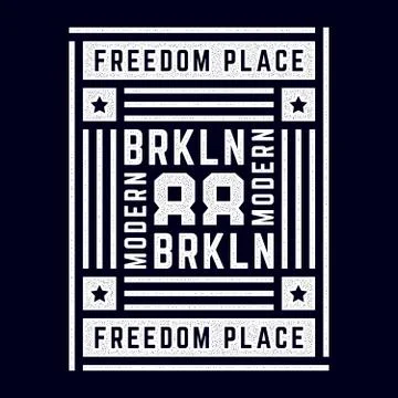 Vector retro illustration on the theme of Brooklyn. Freedom place. Modern Stock Illustration