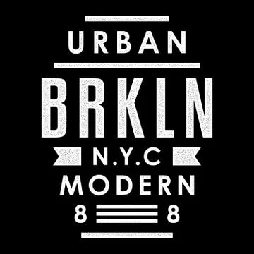 Vector retro illustration on the theme of Brooklyn. Urban. Modern. Stylized Stock Illustration