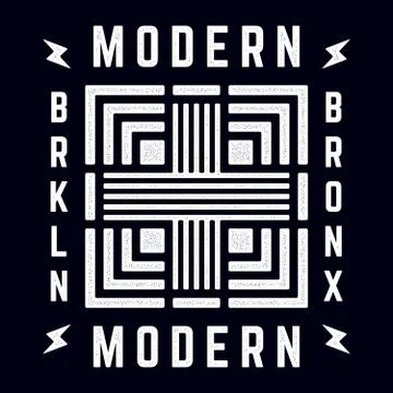 Vector retro illustration on the theme of Brooklyn. Bronx. Modern. Stylized Stock Illustration