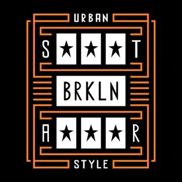Vector retro illustration on the theme of Brooklyn. Urban style. Star. Stylized Stock Illustration