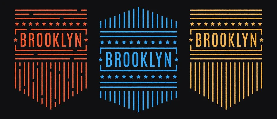 Vector retro illustration on the theme of Brooklyn. Urban. Modern. Stylized Stock Illustration