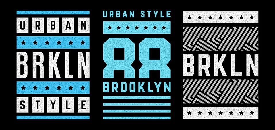 Vector retro illustration on the theme of Brooklyn. Urban. Modern. Stylized Stock Illustration