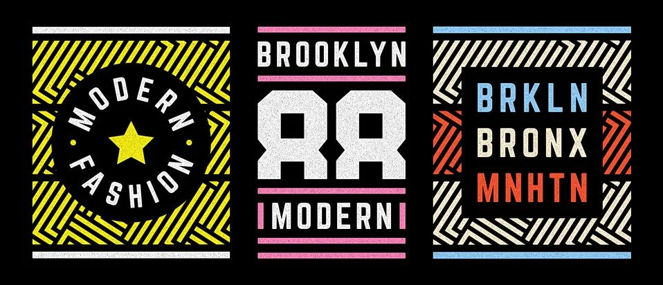 Vector retro illustration on the theme of Brooklyn. Urban. Modern. Stylized Stock Illustration
