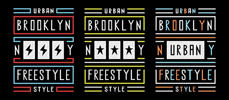 Vector retro illustration on the theme of Brooklyn. Urban. Modern. Stylized Stock Illustration