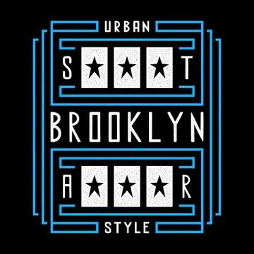 Vector retro illustration on the theme of Brooklyn. Urban style. Star. Stylized Stock Illustration