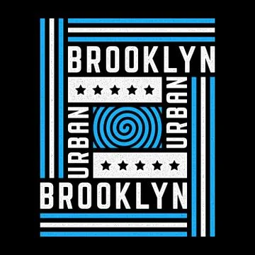Vector retro illustration on the theme of Brooklyn. Urban style. Star. Stylized Stock Illustration