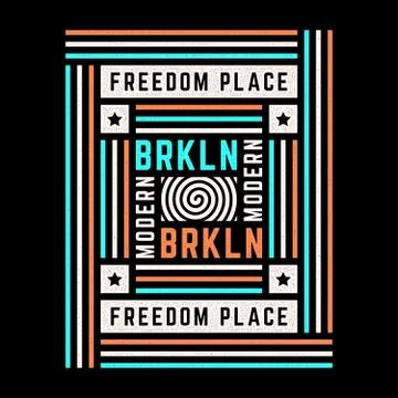 Vector retro illustration on the theme of Brooklyn. Urban. Modern. Stylized Stock Illustration