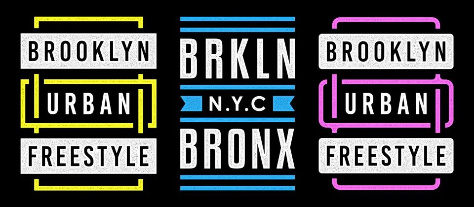 Vector retro illustration on the theme of Brooklyn. Urban. Modern. Stylized Stock Illustration