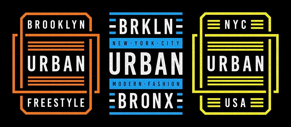 Vector retro illustration on the theme of Brooklyn. Urban. Modern. Stylized Stock Illustration