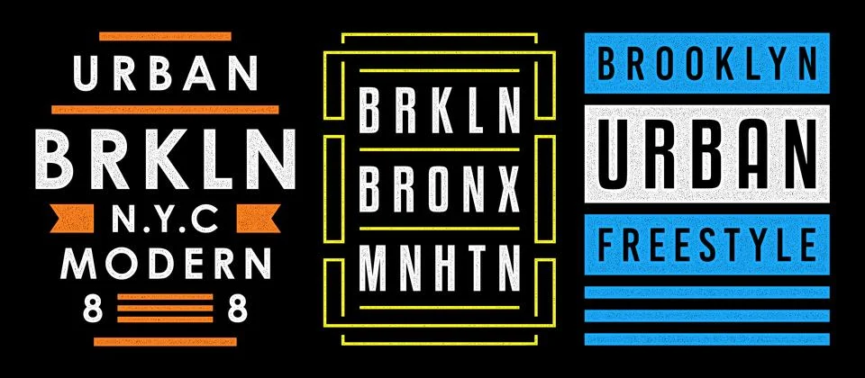 Vector retro illustration on the theme of Brooklyn. Urban. Modern. Stylized Stock Illustration