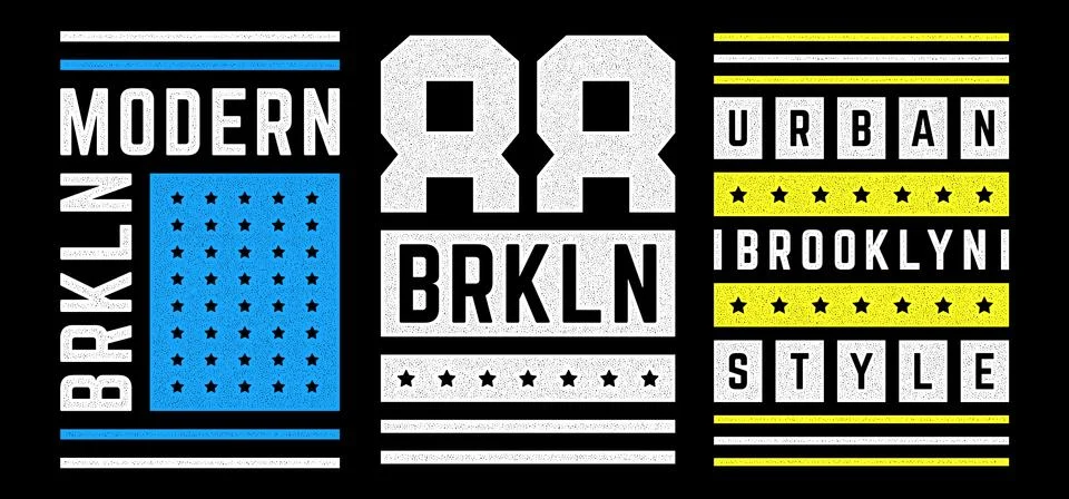 Vector retro illustration on the theme of Brooklyn. Urban. Modern. Stylized Stock Illustration