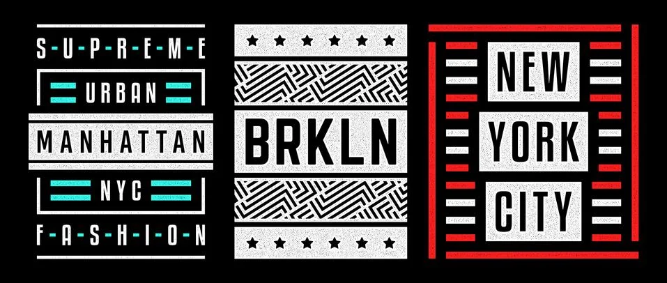 Vector retro illustration on the theme of Brooklyn. Urban. Modern. Stylized Stock Illustration