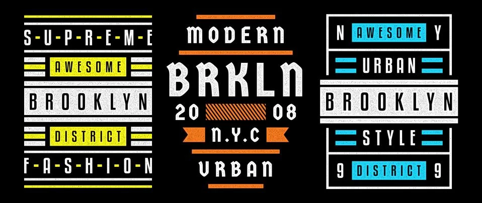 Vector retro illustration on the theme of Brooklyn. Urban. Modern. Stylized Stock Illustration
