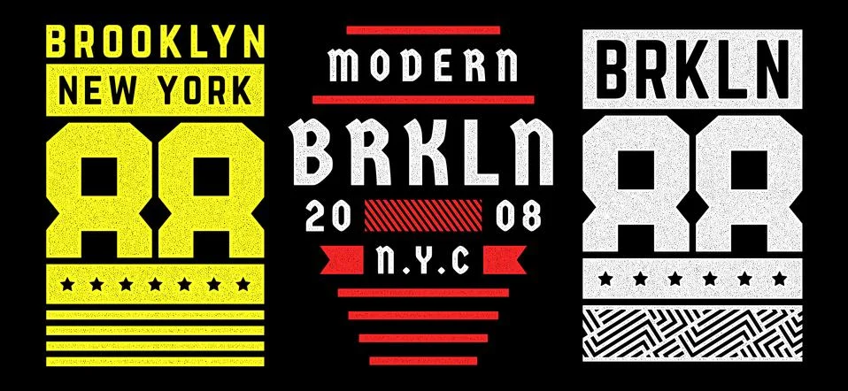Vector retro illustration on the theme of Brooklyn. Urban. Modern. Stylized Stock Illustration