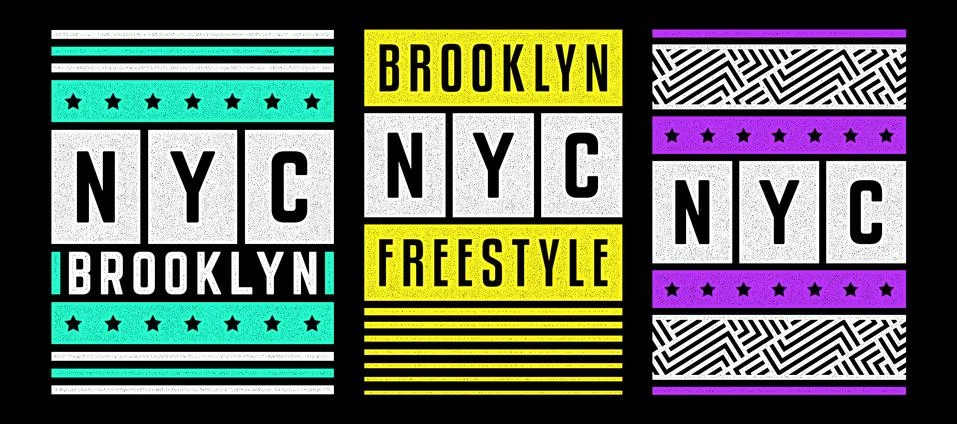 Vector retro illustration on the theme of Brooklyn. Urban. Modern. Stylized Stock Illustration