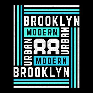 Vector retro illustration on the theme of Brooklyn. Urban. Modern. Stylized Stock Illustration