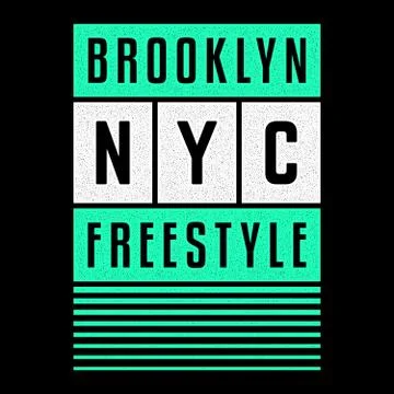 Vector retro illustration on the theme of Brooklyn. Urban. Modern. Stylized Stock Illustration