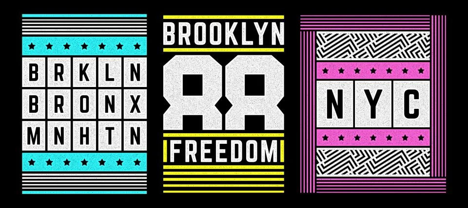 Vector retro illustration on the theme of Brooklyn. Urban. Modern. Stylized Stock Illustration