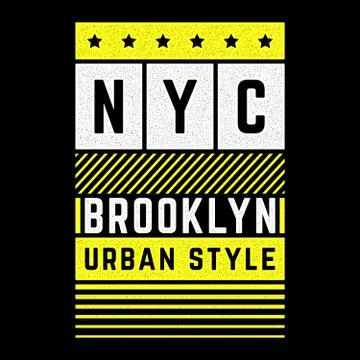 Vector retro illustration on the theme of Brooklyn. Urban. Modern. Stylized Stock Illustration