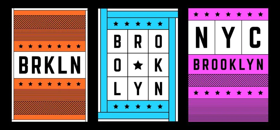 Vector retro illustration on the theme of Brooklyn. Urban. Modern. Stylized Stock Illustration