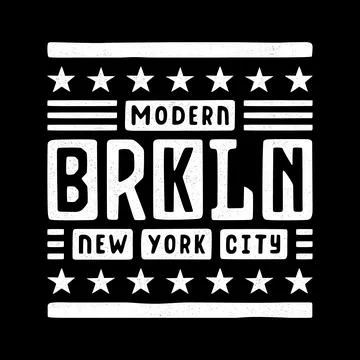 Vector retro illustration on the theme of Brooklyn. Stock Illustration
