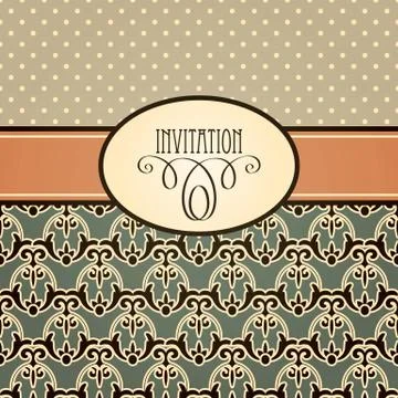 Vector retro invitation Stock Illustration