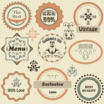 Vector retro labels Stock Illustration