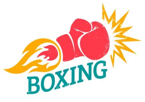 Vector retro logo for a boxing Stock Illustration