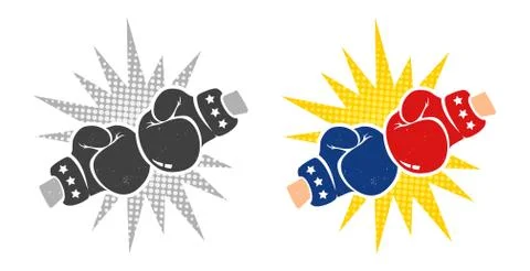 Vector retro logo for boxing Stock Illustration