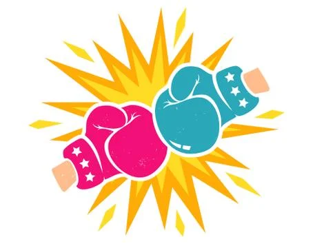 Vector retro logo for boxing Stock Illustration