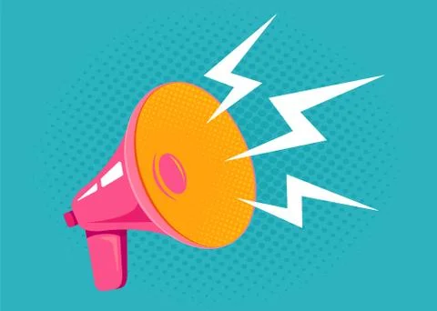 Vector retro megaphone. Stock Illustration