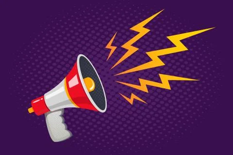 Vector retro megaphone. Stock Illustration